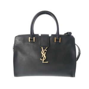 SAINT LAURENT Cabas Black Leather Handbag